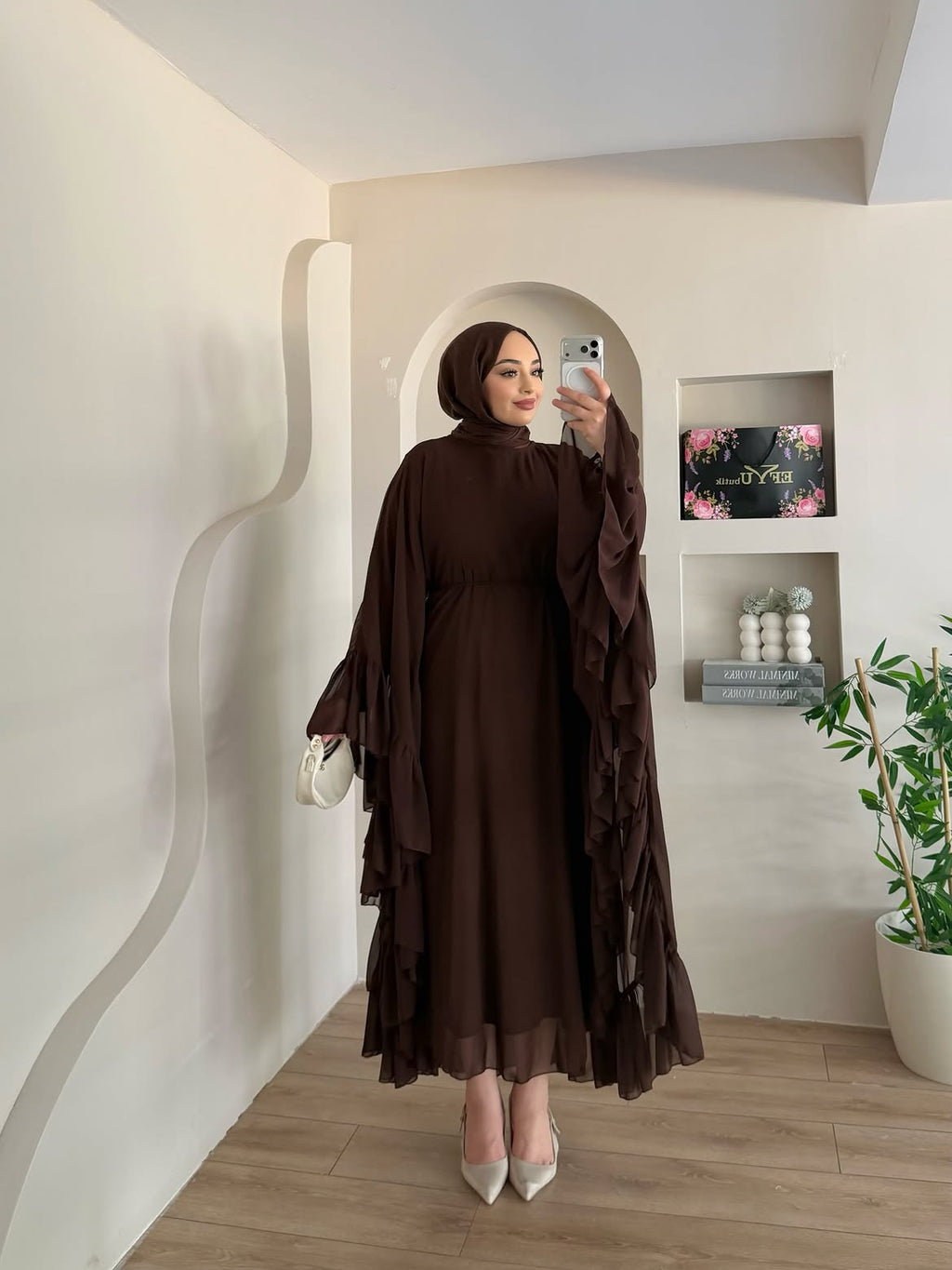 Abaya Papillon en Mousseline