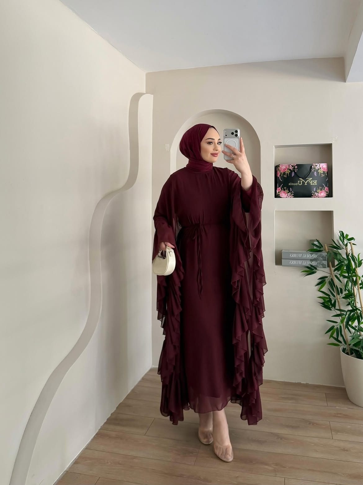 Abaya Papillon en Mousseline