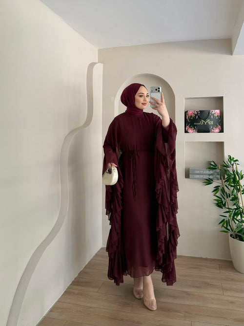 Abaya Papillon en Mousseline