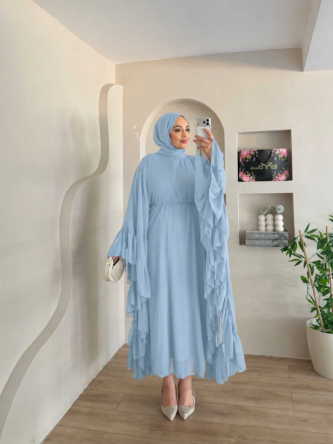 Abaya Papillon en Mousseline