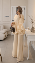 Ensemble Voile Élégant jaune-طقم ناعم أنيق (c97)